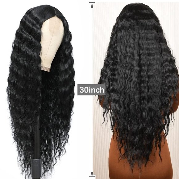 1B Black Middle Part Full Wig - Picture 2 of 5